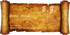 Bohl Zita névjegykártya