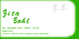 zita bohl business card